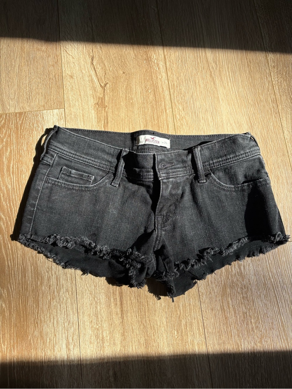 Hollister Black Denim Cutoff Shorts
